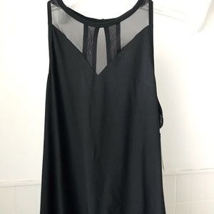 Fashion Nova sport athletic racerback tank top black mesh panels cut outs